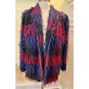 Vtg Car Pool Couture Funky‎ Retro Silly String Multicolored Blazer Jacket Size M